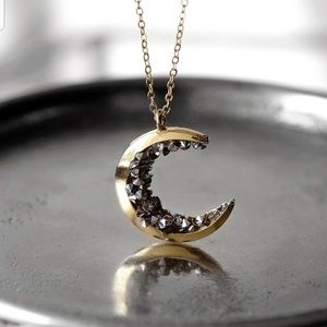 "Cosmic Calling"- Pyrite Crescent Moon Necklace